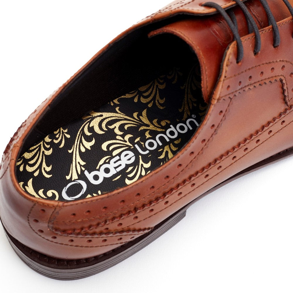Twain Washed Brogue Shoes Tan