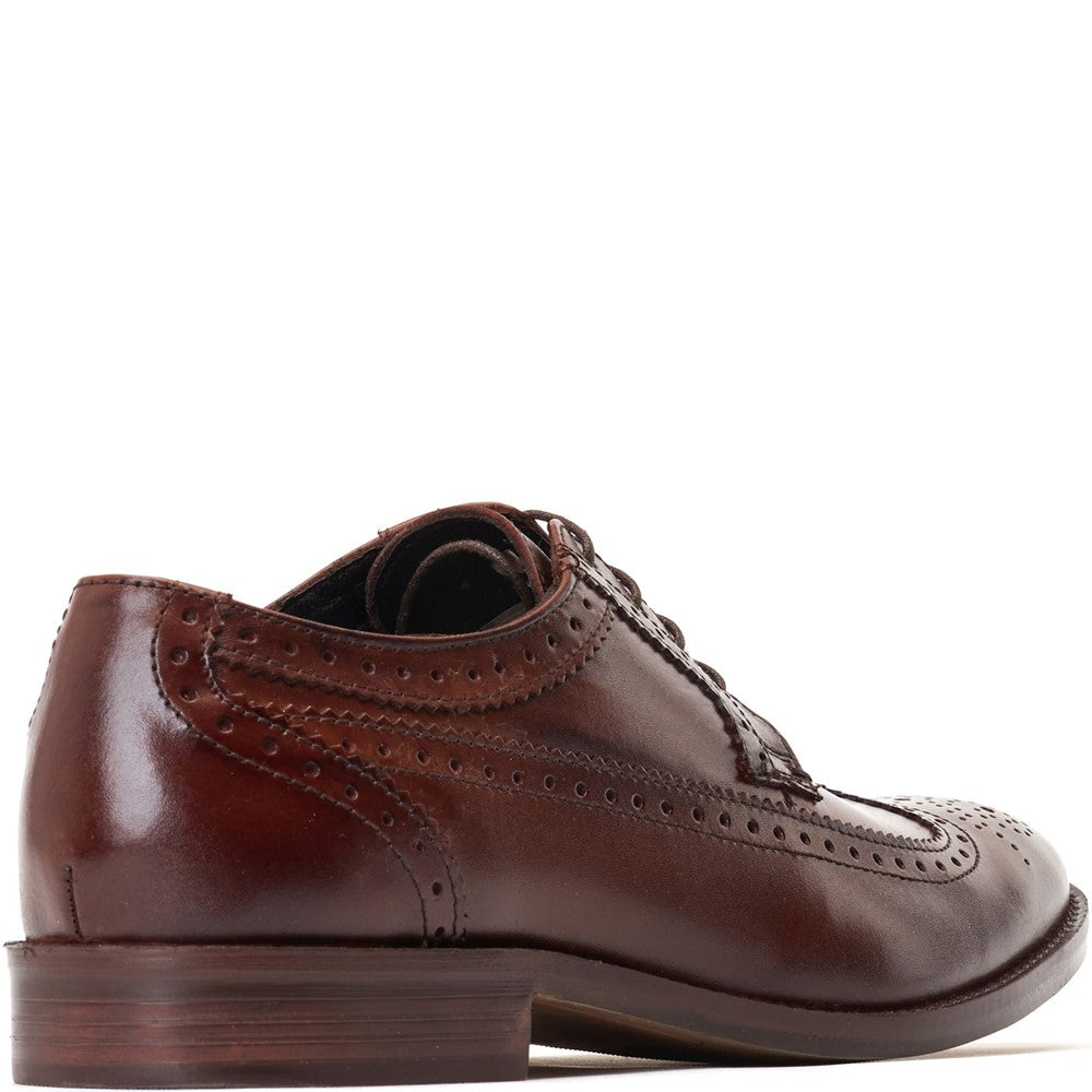 Twain Washed Brogue Shoes Brown