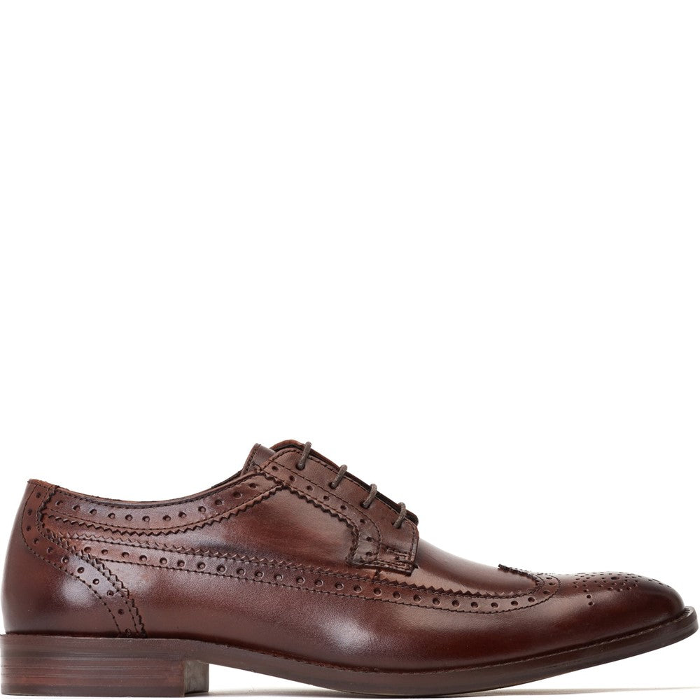Twain Washed Brogue Shoes Brown