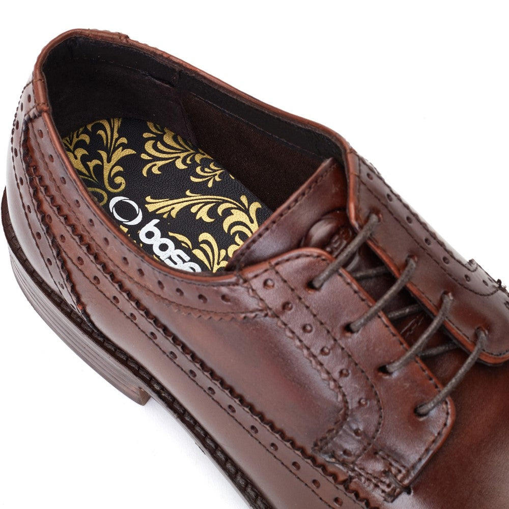 Twain Washed Brogue Shoes Brown