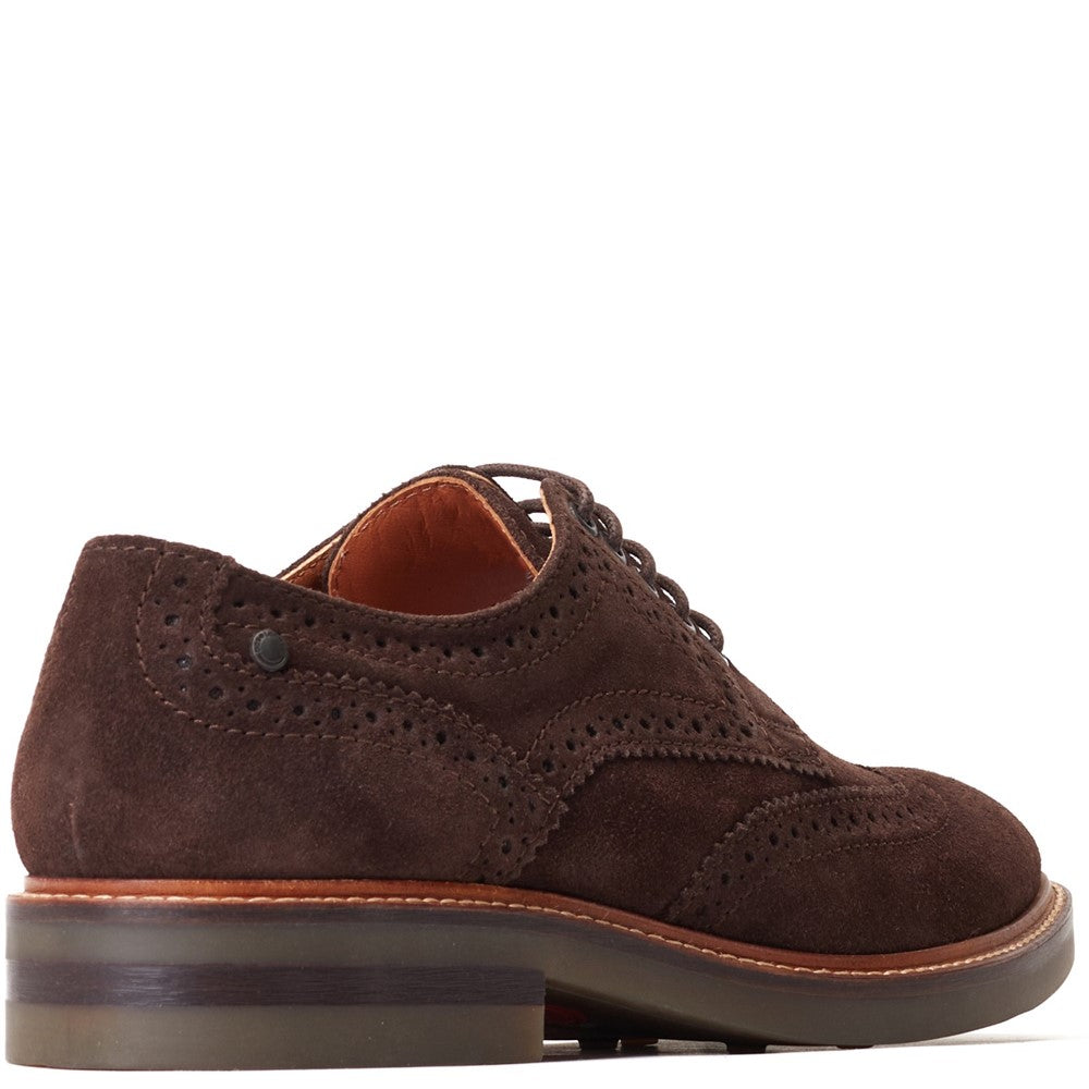 Hatfield Suede Brogue Shoes Brown