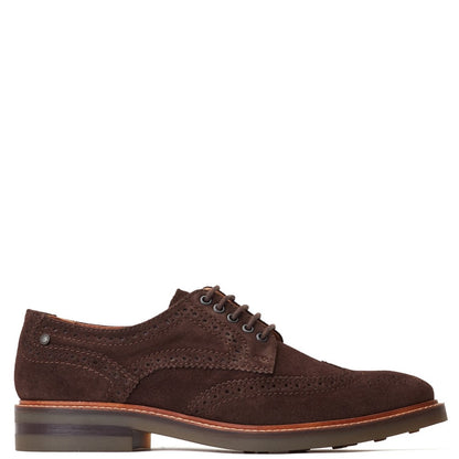 Hatfield Suede Brogue Shoes Brown