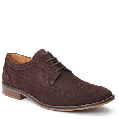 Twain Washed Brogue Shoes Brown