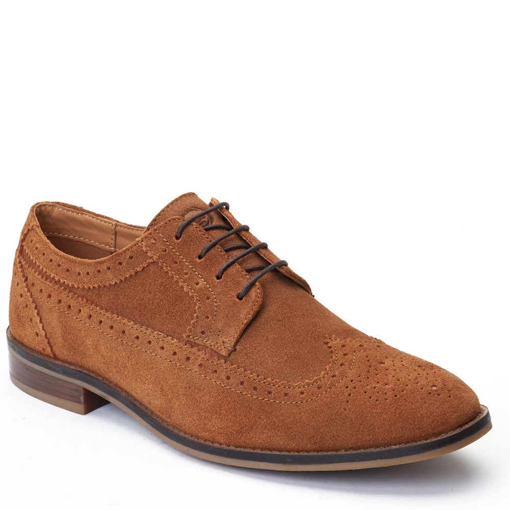 Twain Washed Brogue Shoes Ginger