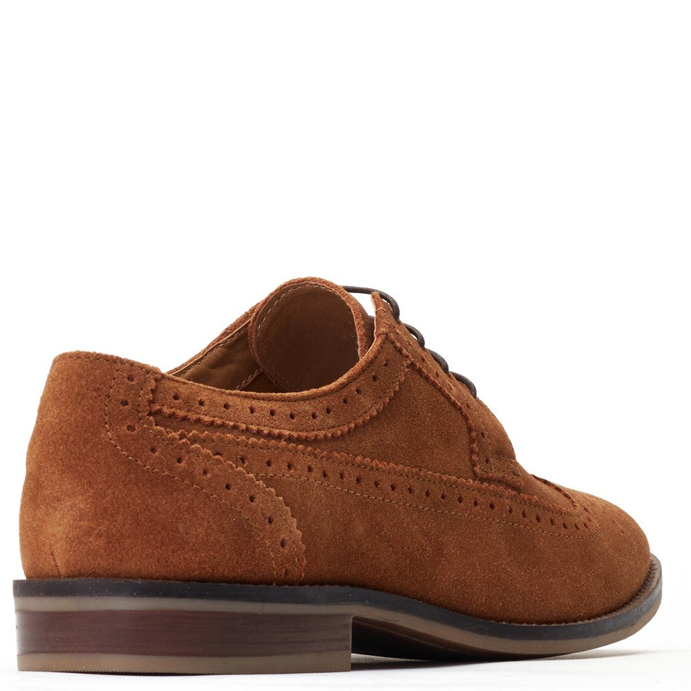 Twain Washed Brogue Shoes Ginger