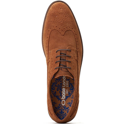 Twain Washed Brogue Shoes Ginger