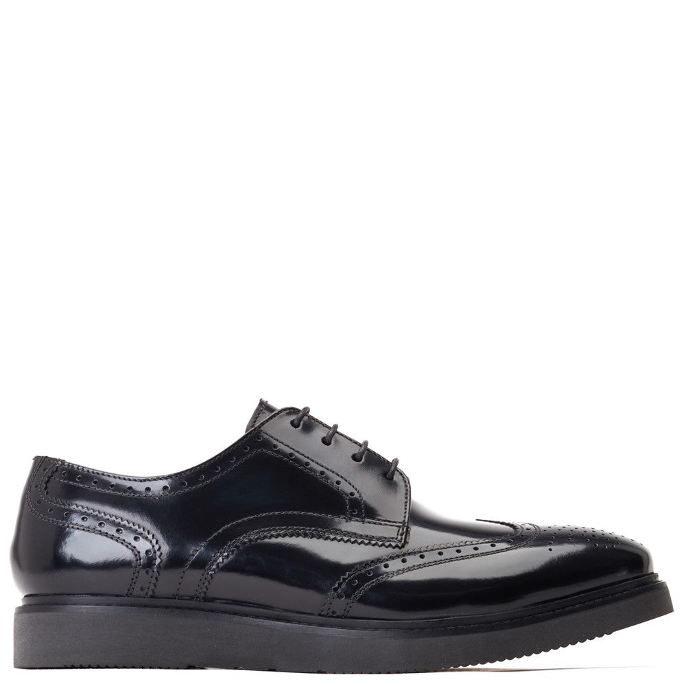 base london Joe Hi Shinebrogue Shoes Black