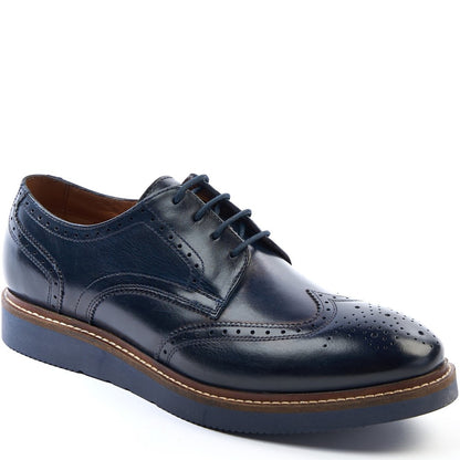 Joe Washed Brogue Shoes Navy