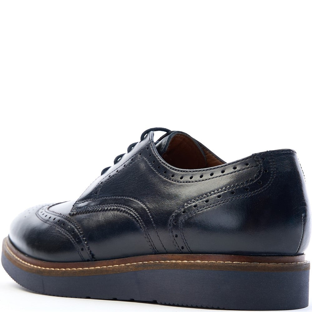 Joe Washed Brogue Shoes Navy