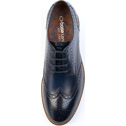 Joe Washed Brogue Shoes Navy