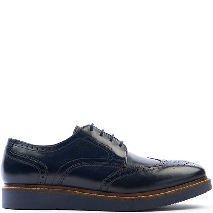 Joe Washed Brogue Shoes Navy