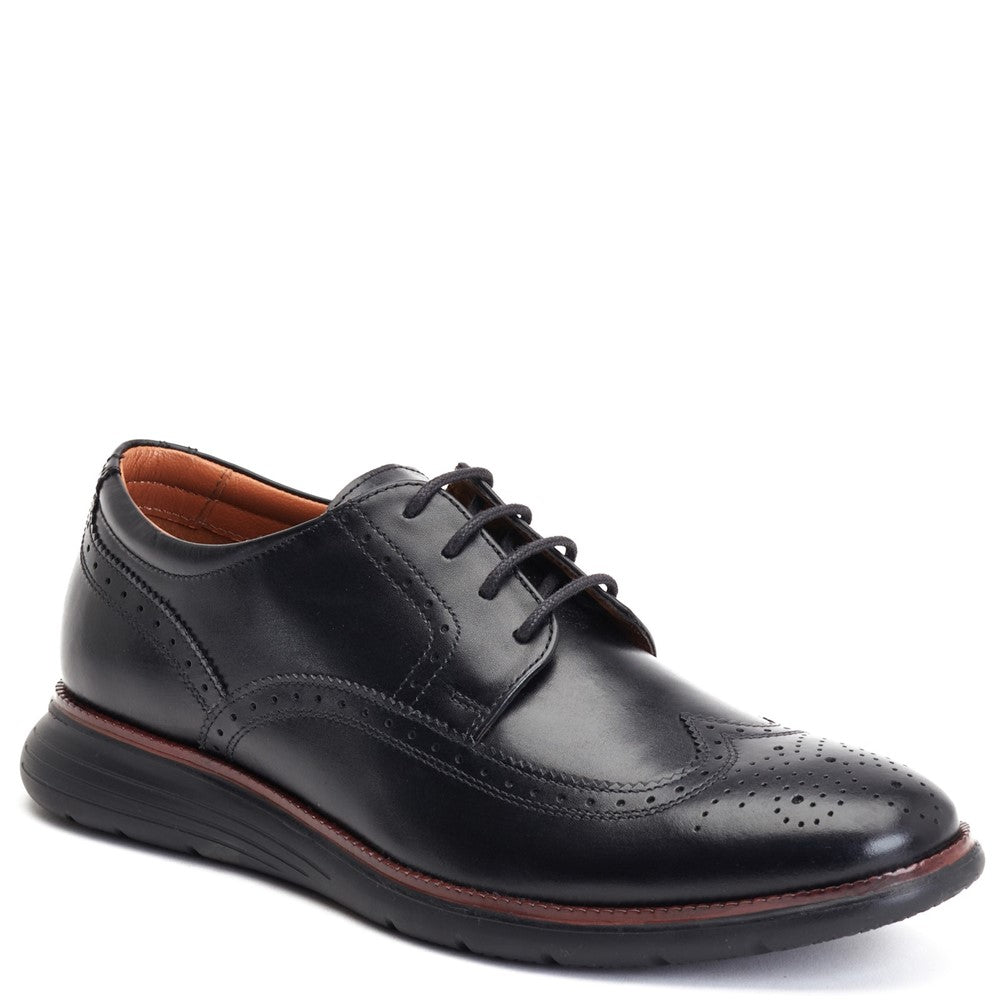 Flight Washed Brogue Shoes Black