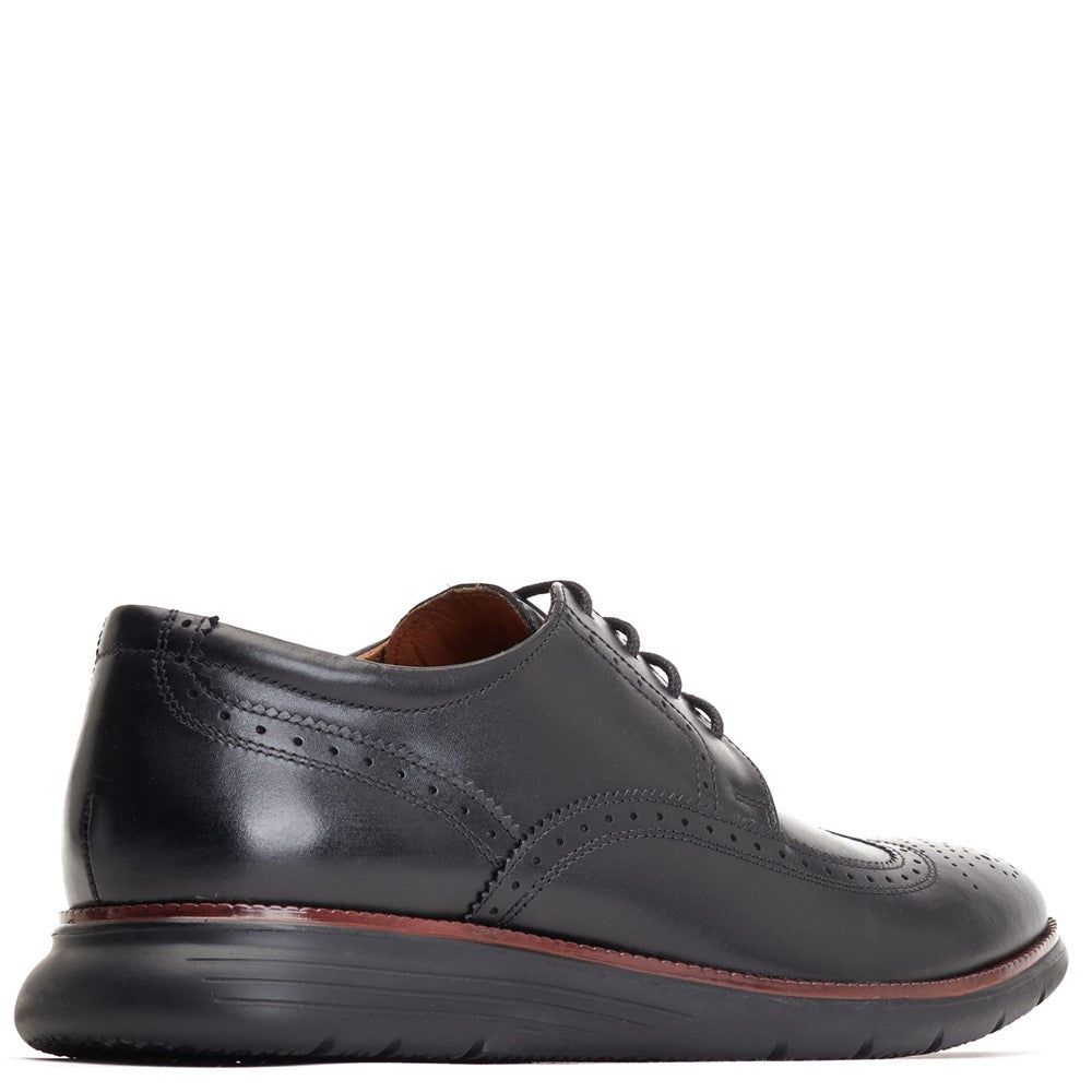 Flight Washed Brogue Shoes Black