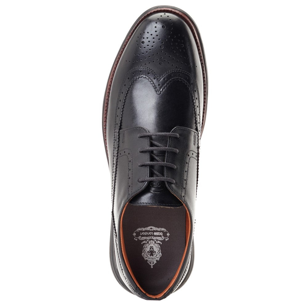 Flight Washed Brogue Shoes Black