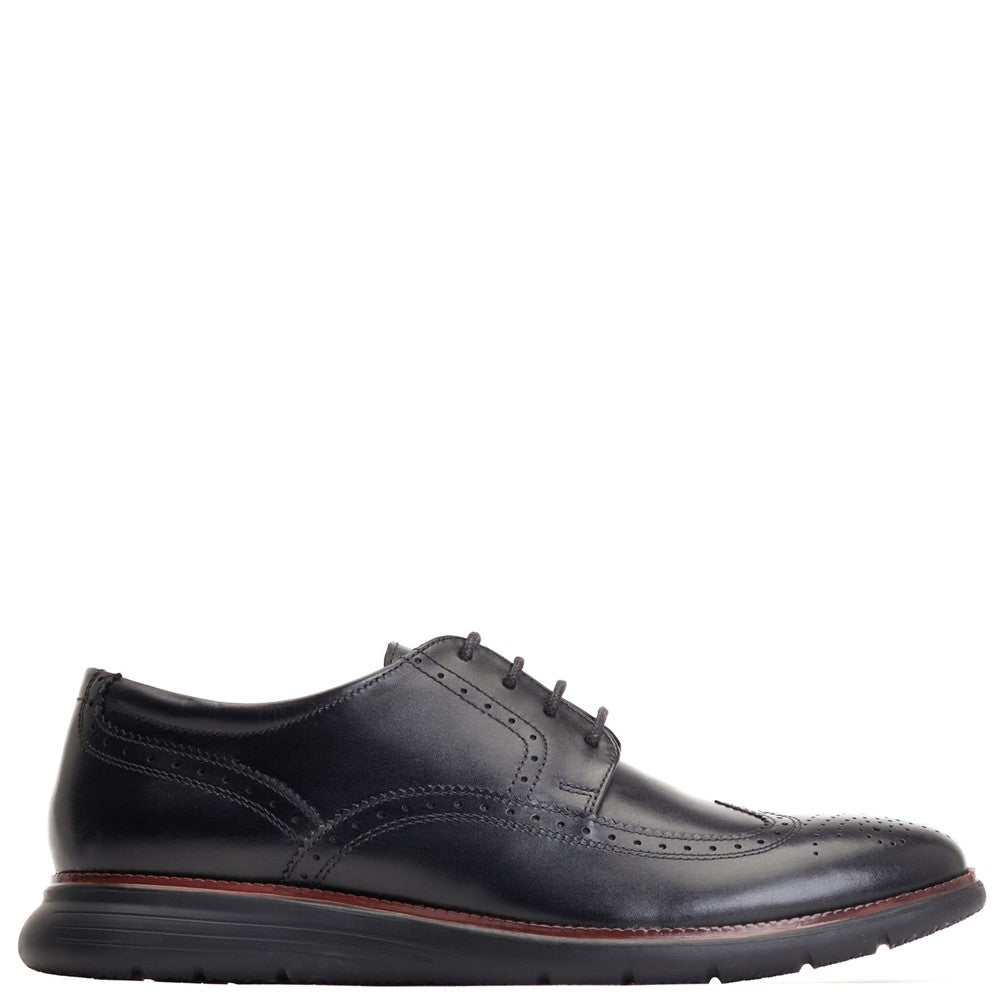 Flight Washed Brogue Shoes Black