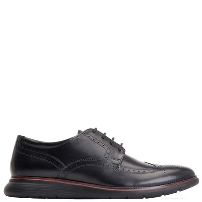 Flight Washed Brogue Shoes Black