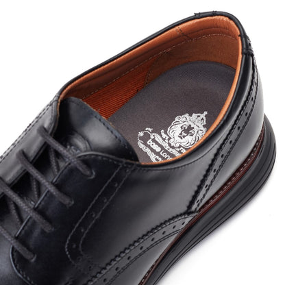 Flight Washed Brogue Shoes Black