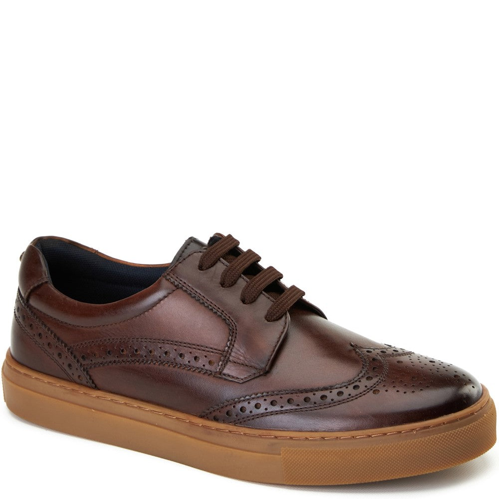 Clapton Brogue Leather Trainers Brown