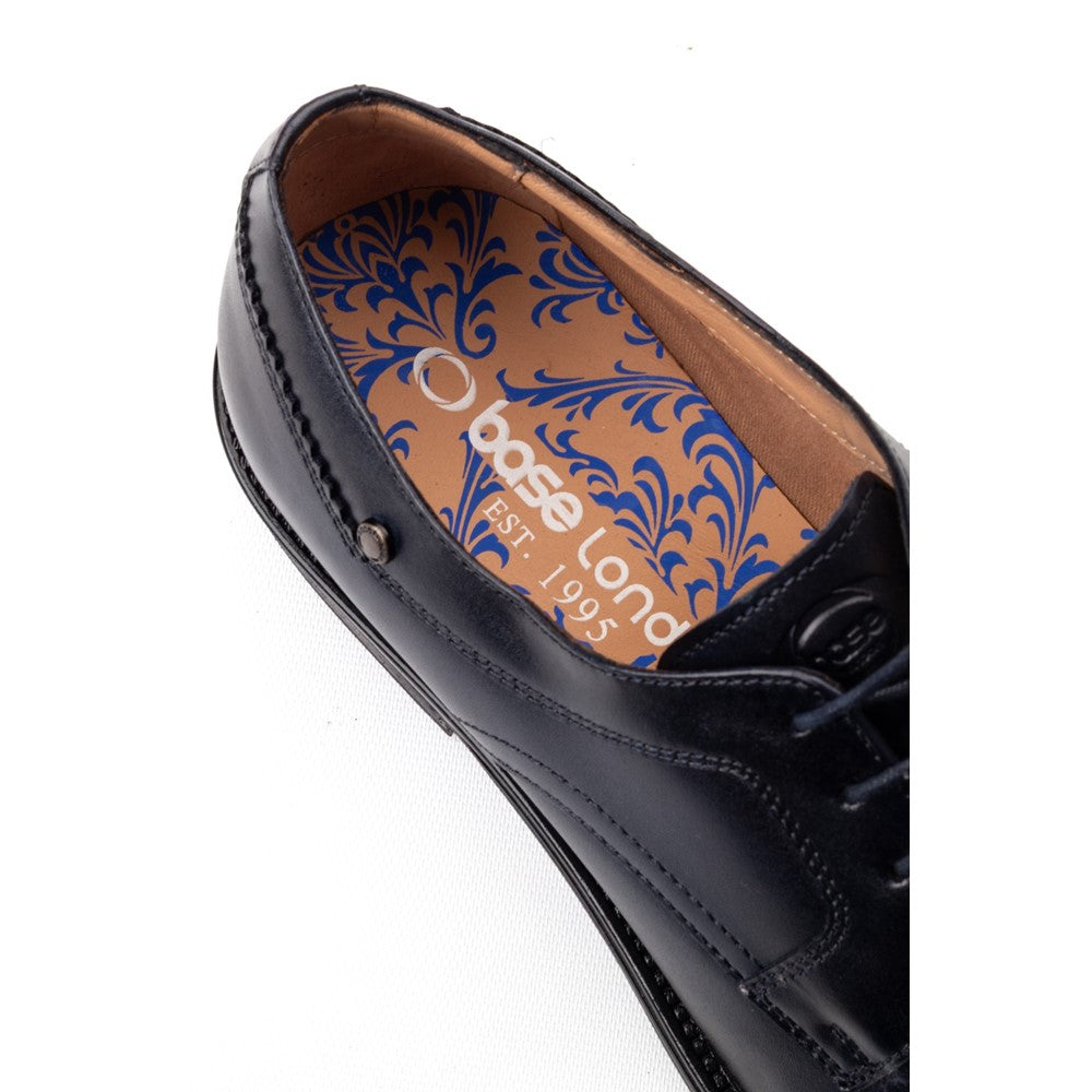 Sleeve Waxy Derby Shoes Navy
