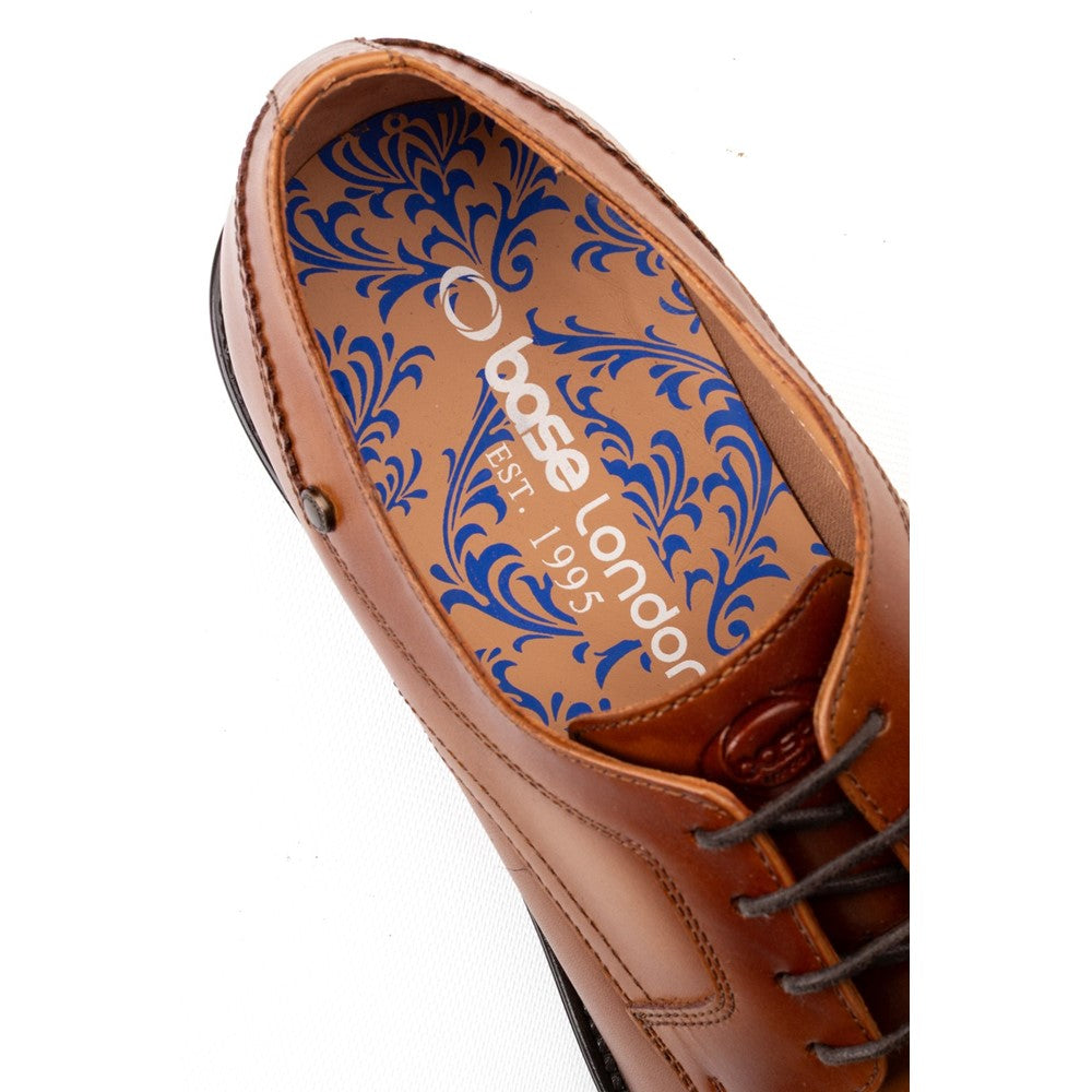 Sleeve Waxy Derby Shoes Tan