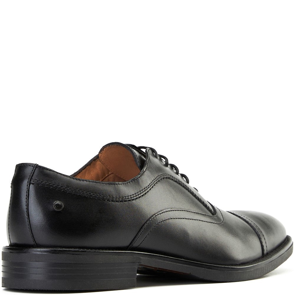 Lapel Waxy Oxford Shoes Black