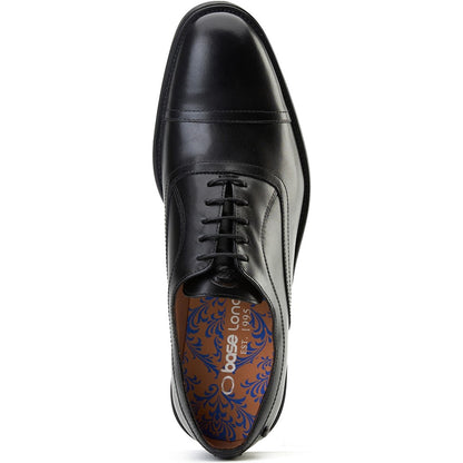 Lapel Waxy Oxford Shoes Black