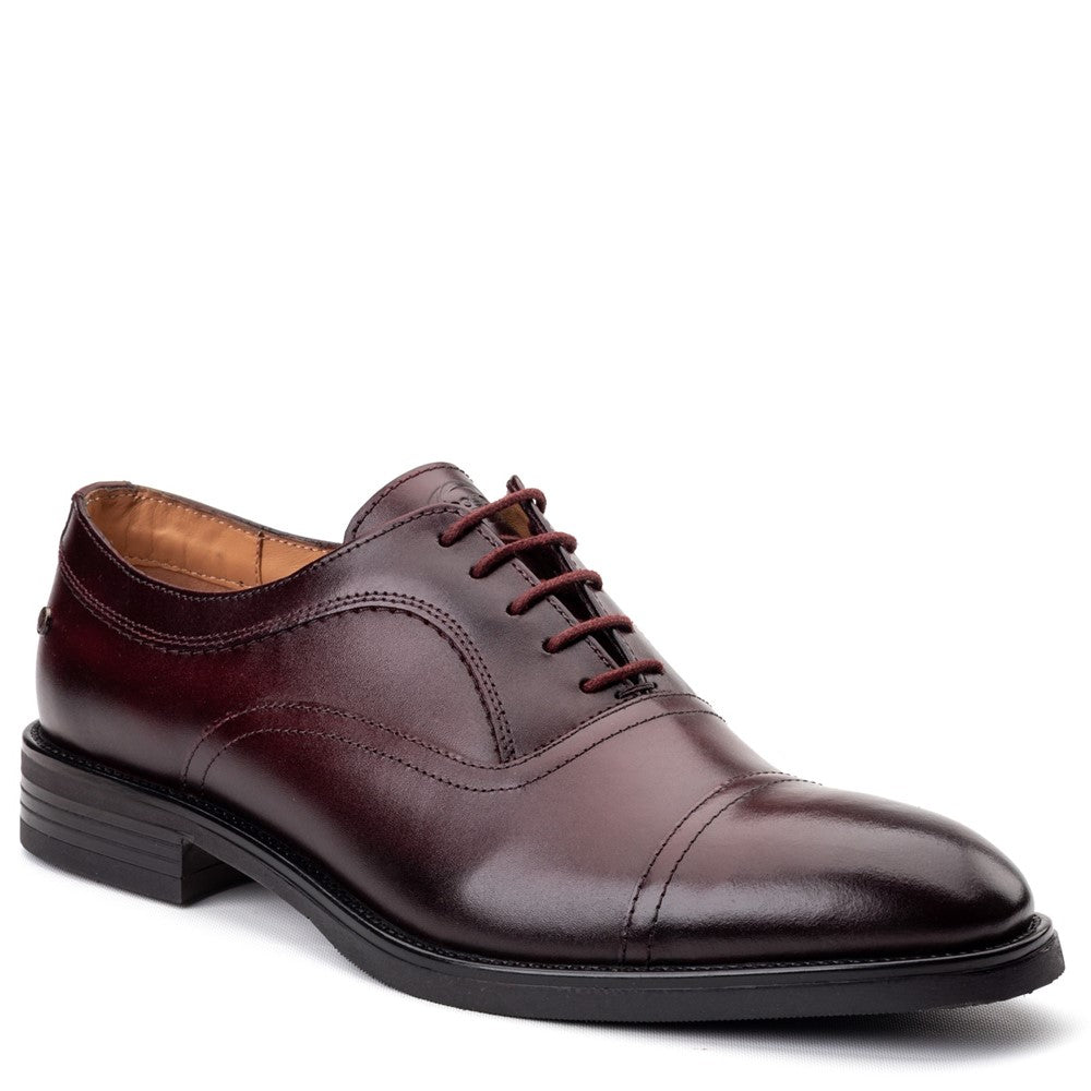 Lapel Waxy Oxford Shoes Bordo