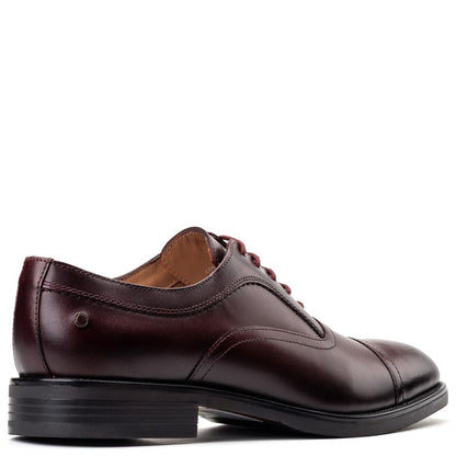 Lapel Waxy Oxford Shoes Bordo