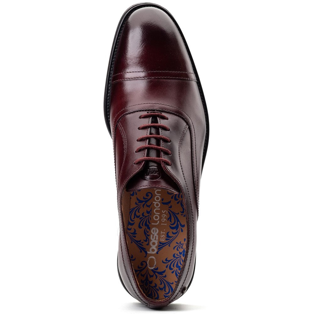 Lapel Waxy Oxford Shoes Bordo