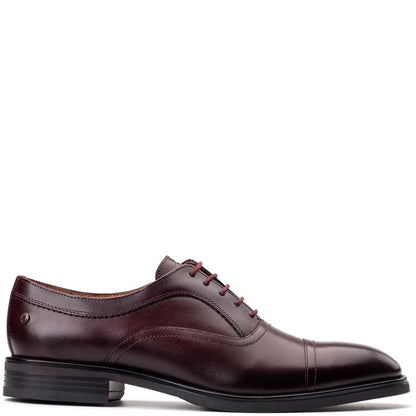 Lapel Waxy Oxford Shoes Bordo