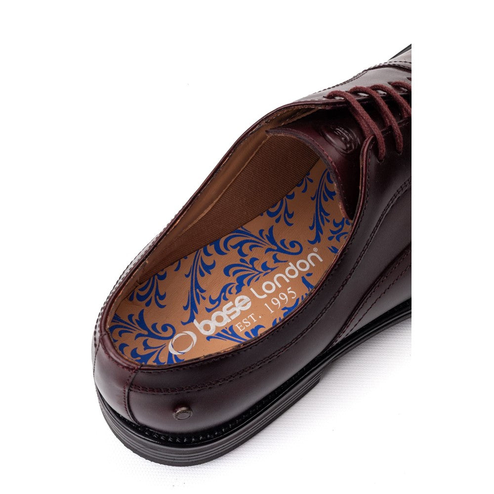 Lapel Waxy Oxford Shoes Bordo