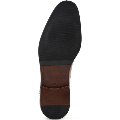 Lapel Waxy Oxford Shoes Brown