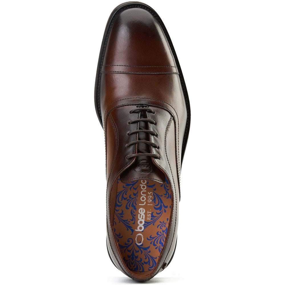 Lapel Waxy Oxford Shoes Brown