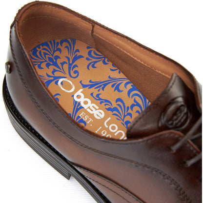 Lapel Waxy Oxford Shoes Brown