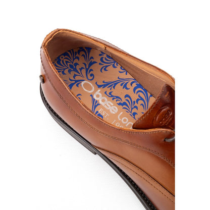 Lapel Waxy Oxford Shoes Tan