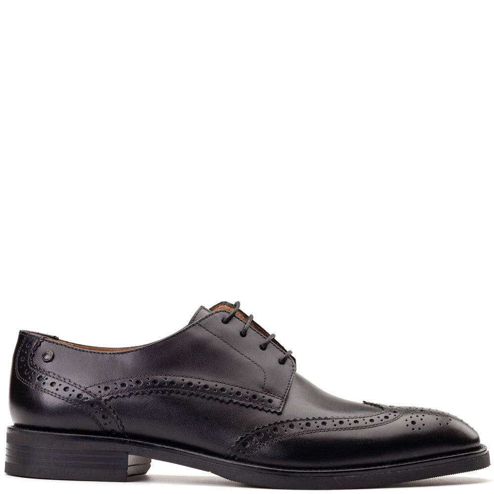Pocket Waxy Brogue Shoes Black