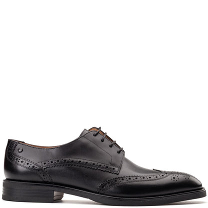 Pocket Waxy Brogue Shoes Black
