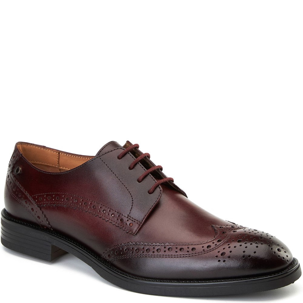 Pocket Waxy Brogue Shoes Bordo
