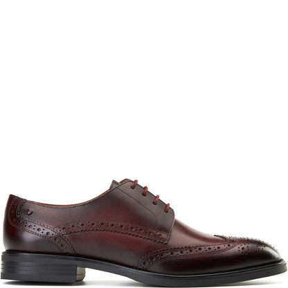 Pocket Waxy Brogue Shoes Bordo