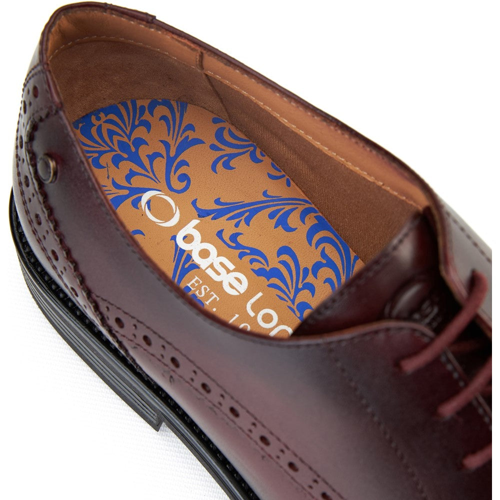 Pocket Waxy Brogue Shoes Bordo