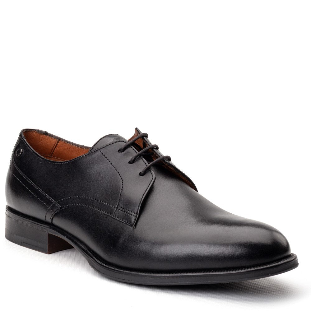 Edison Waxy Derby Shoes Black