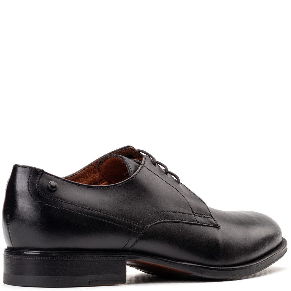 Edison Waxy Derby Shoes Black