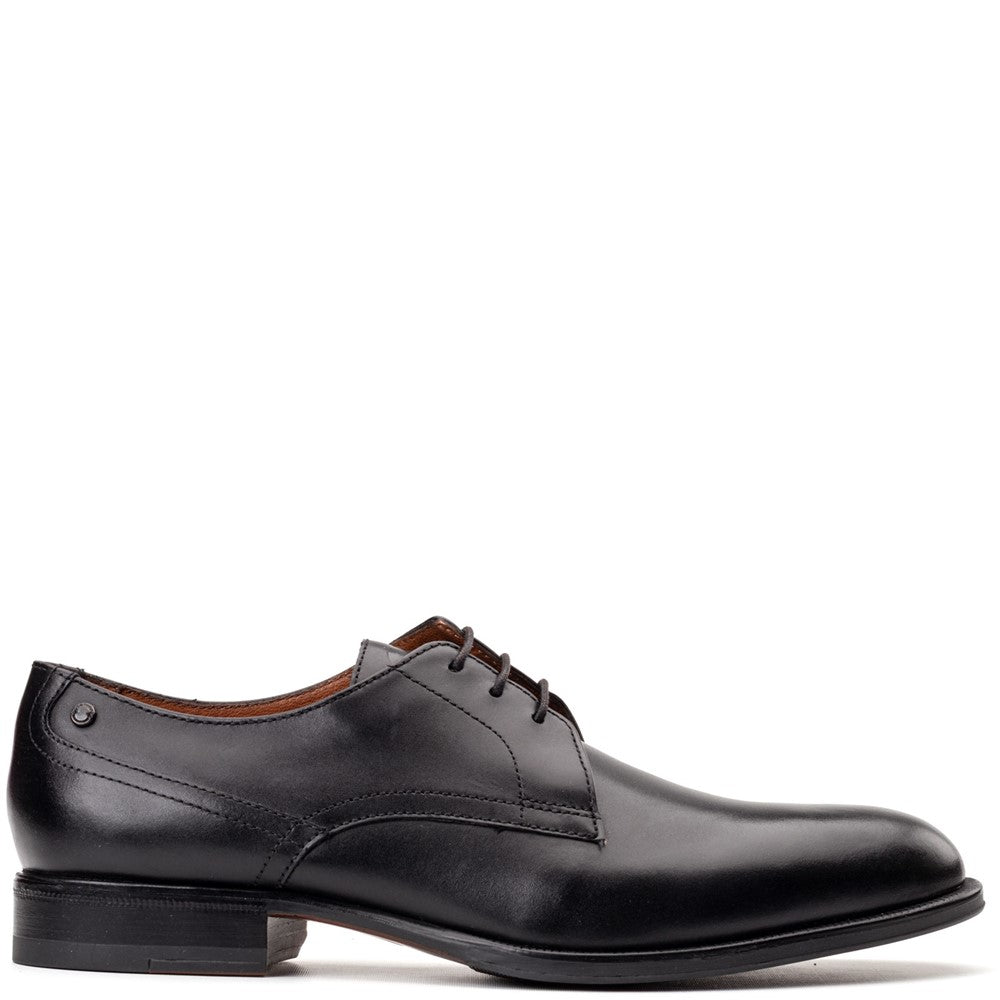 Edison Waxy Derby Shoes Black