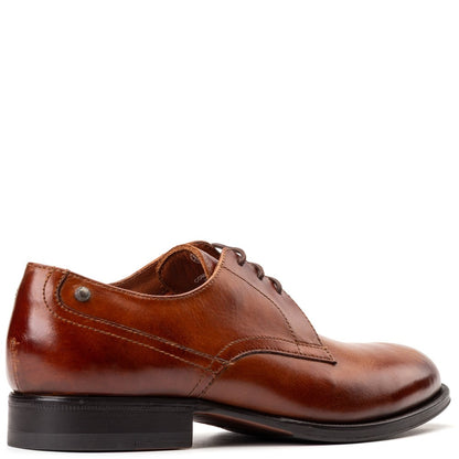 Edison Washed Derby Shoes Tan