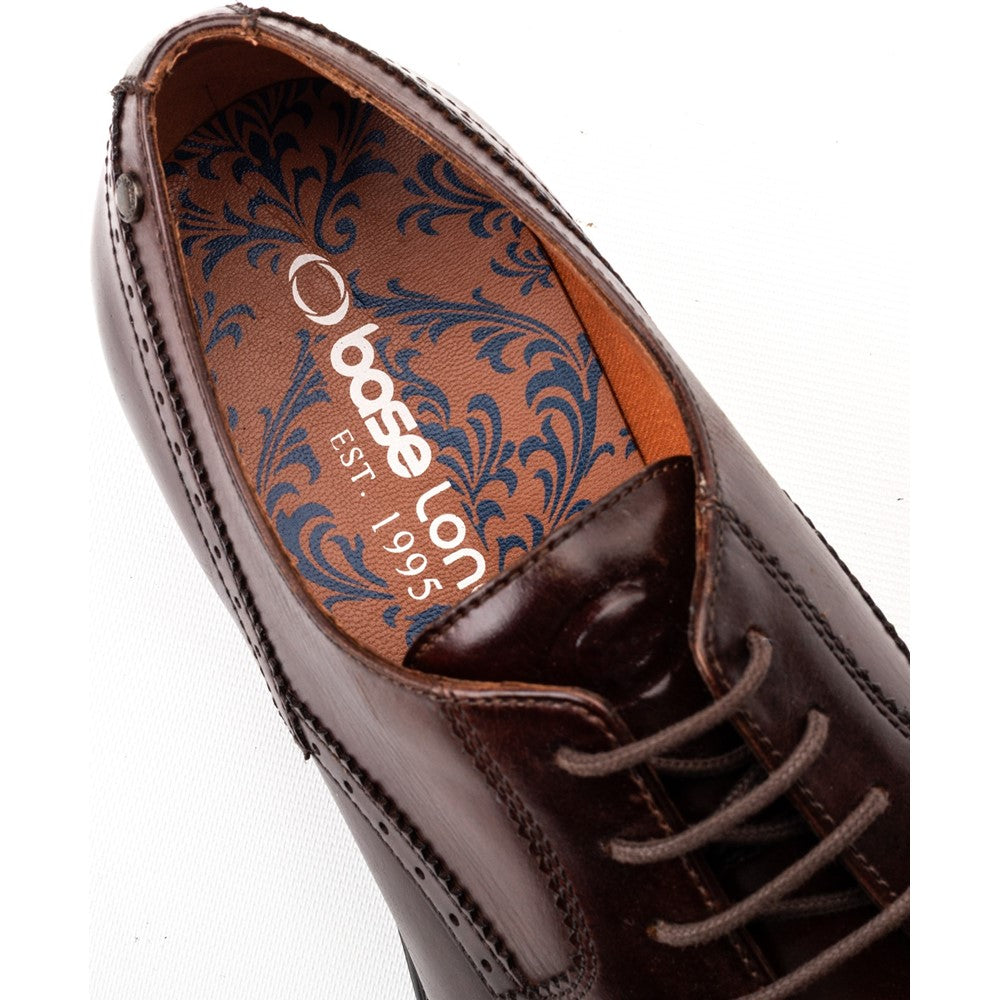 Bell Washed Brogue Shoes Brown