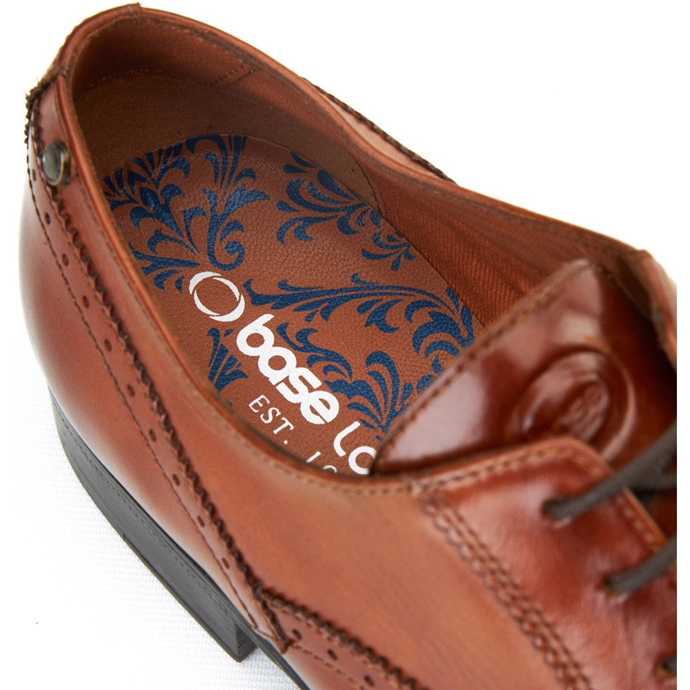 Bell Washed Brogue Shoes Tan