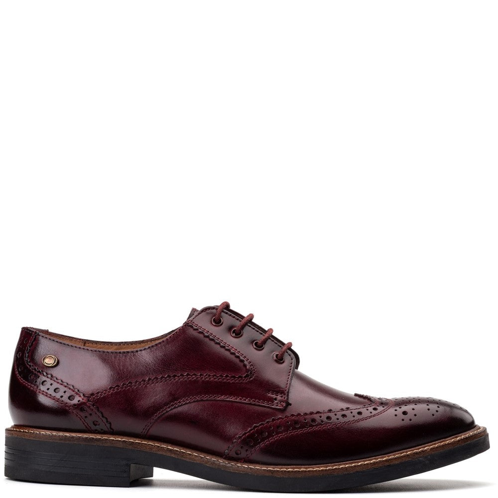 York Washed Brogue Shoes Bordo