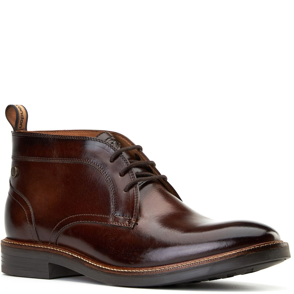 Men's Brown Leather Lincoln Chukka Boots | Base London