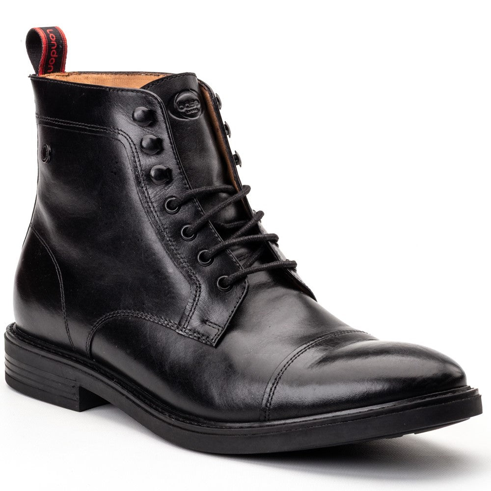 Plymouth Waxy Toe Cap Boots Black