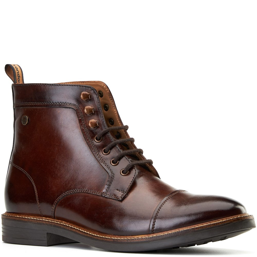 Plymouth Washed Toe Cap Boots Brown